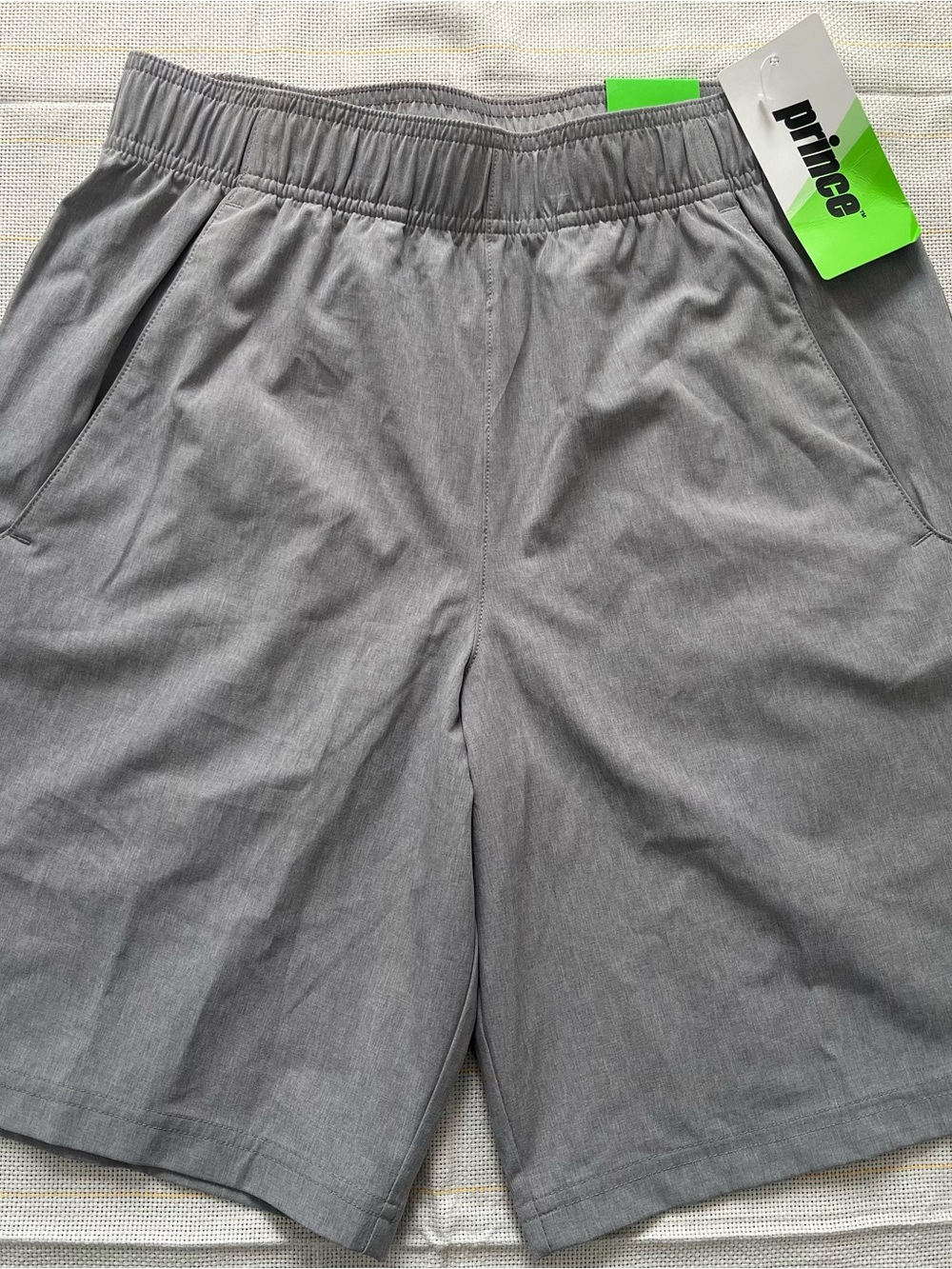 Prince Men's Gray Athletic Shorts with Elastic Waist